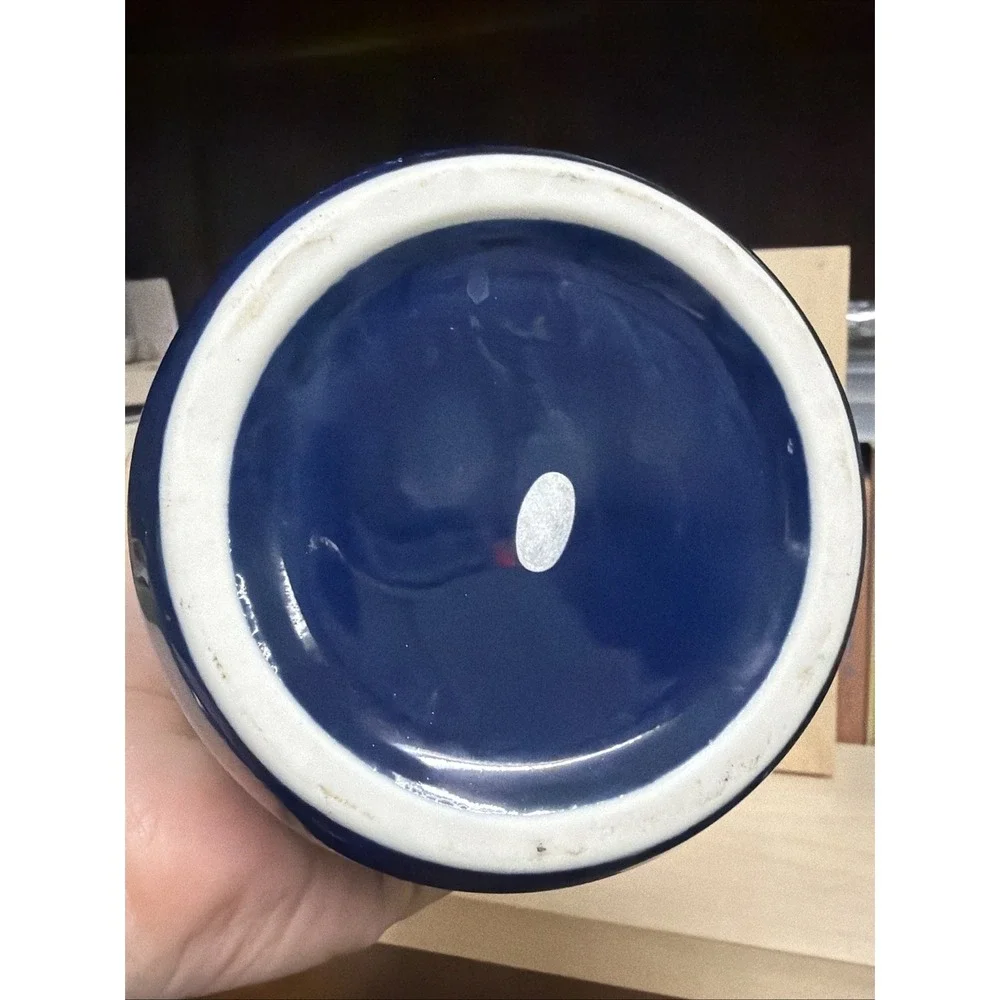 Vintage‎ Japanese Decorative Floral Vase 12 Inch Cobalt Blue